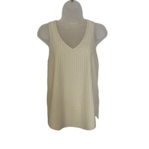 Z Supply Cream on Cream Stripe Racerback Tank
